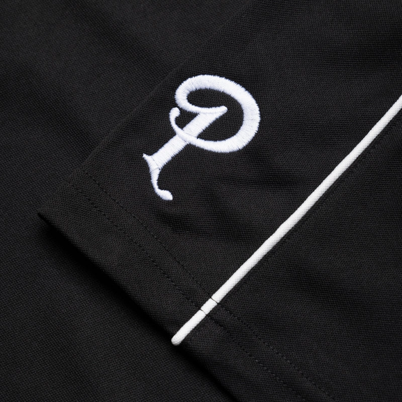 Malbon Golf Evergreen Blade Collar Polo - Black Functional Fashion