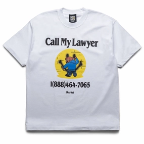 wide hem henley shirt Market Smiley Call My Lawyer Bear Tee - White