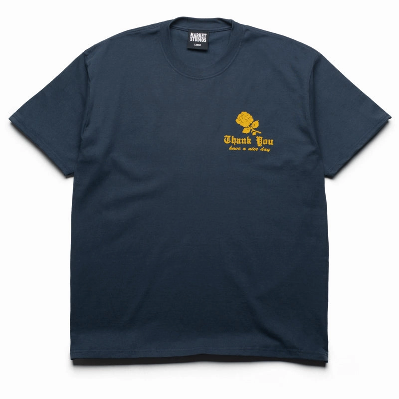 Market Thank You Needlepoint Tee - Naval Academy rolled sleeves