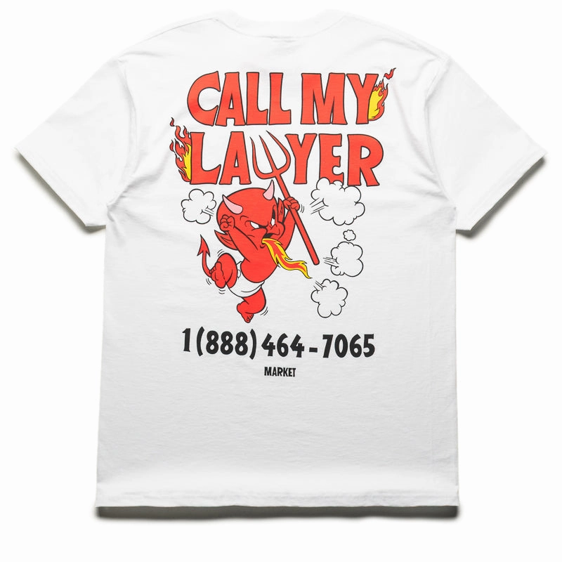 Market x Hot Stuff Call My Lawyer Tee - White gathers
