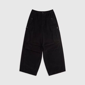 StretchMaterial Marni Corduroy Drawstring Cargo Workwear Gabardine Pants - Black