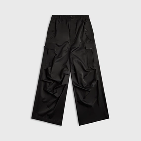 Timeless Comfort Cozy Movement Marni Drawstring Cargo Workwear Gabardine Pant - Black