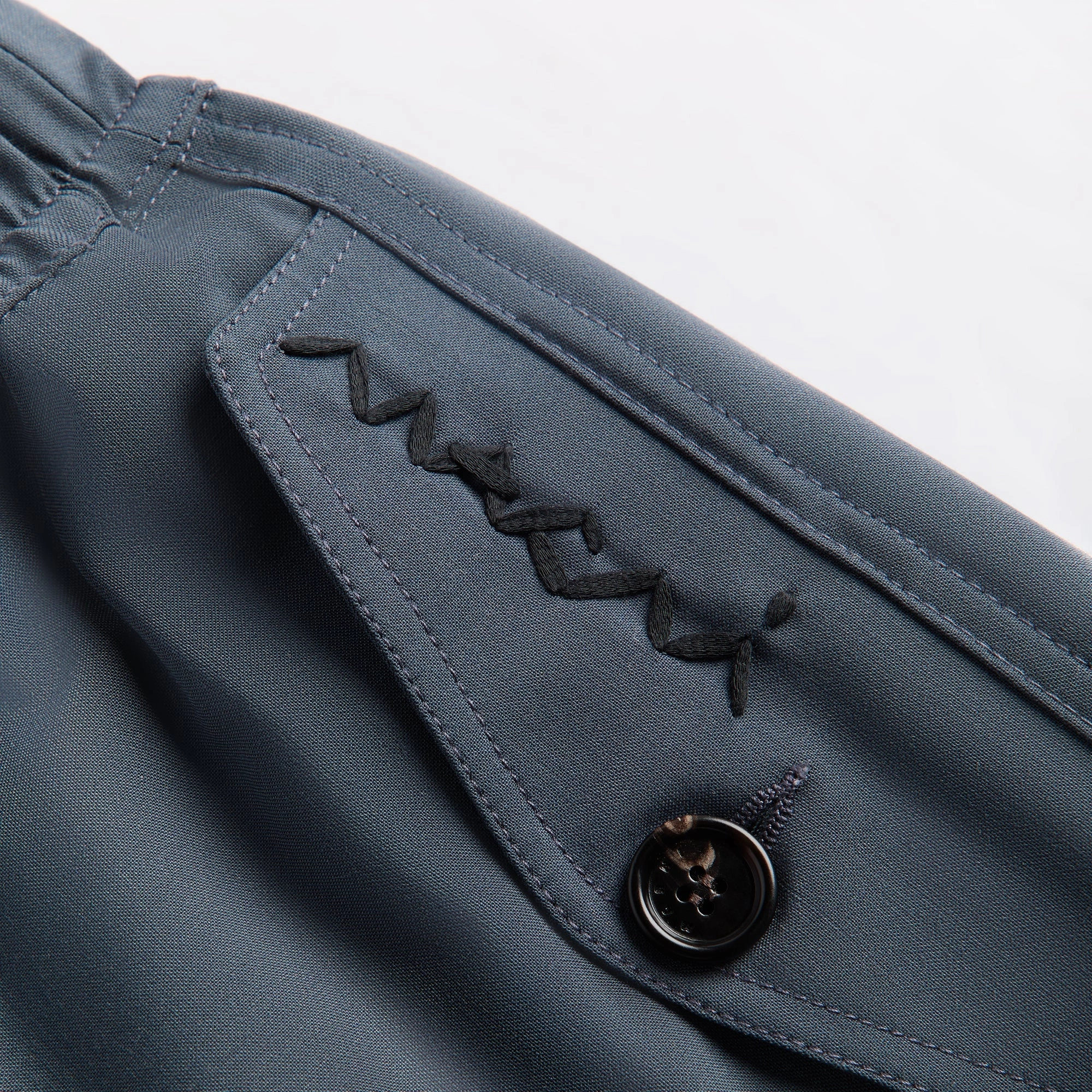 Marni Light Wool Blend Drawstring Cargo Workwear Pants - Dark Ash Work Comfort