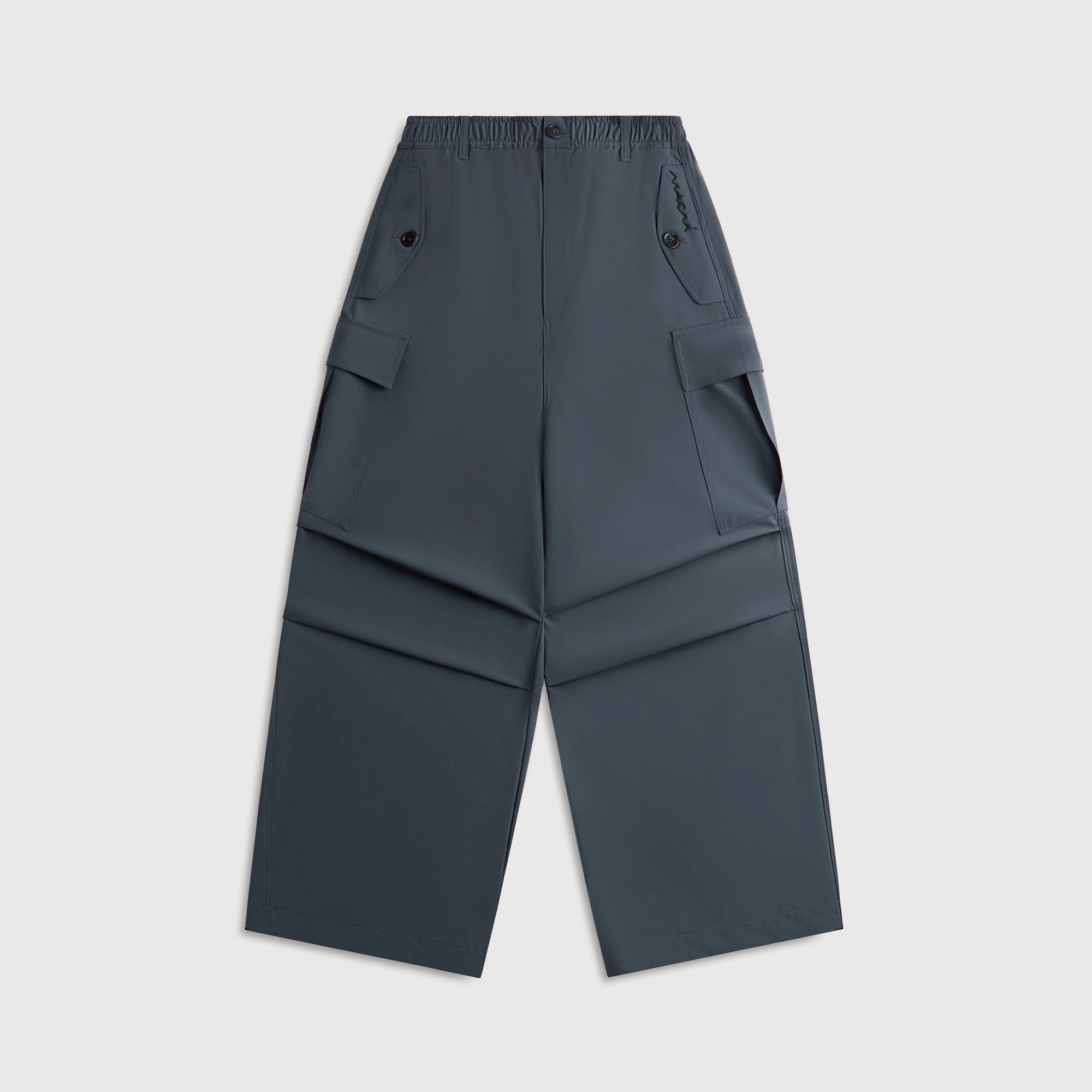 Marni Light Wool Blend Drawstring Cargo Workwear Pants - Dark Ash Reinforced Stress Points Core Fit