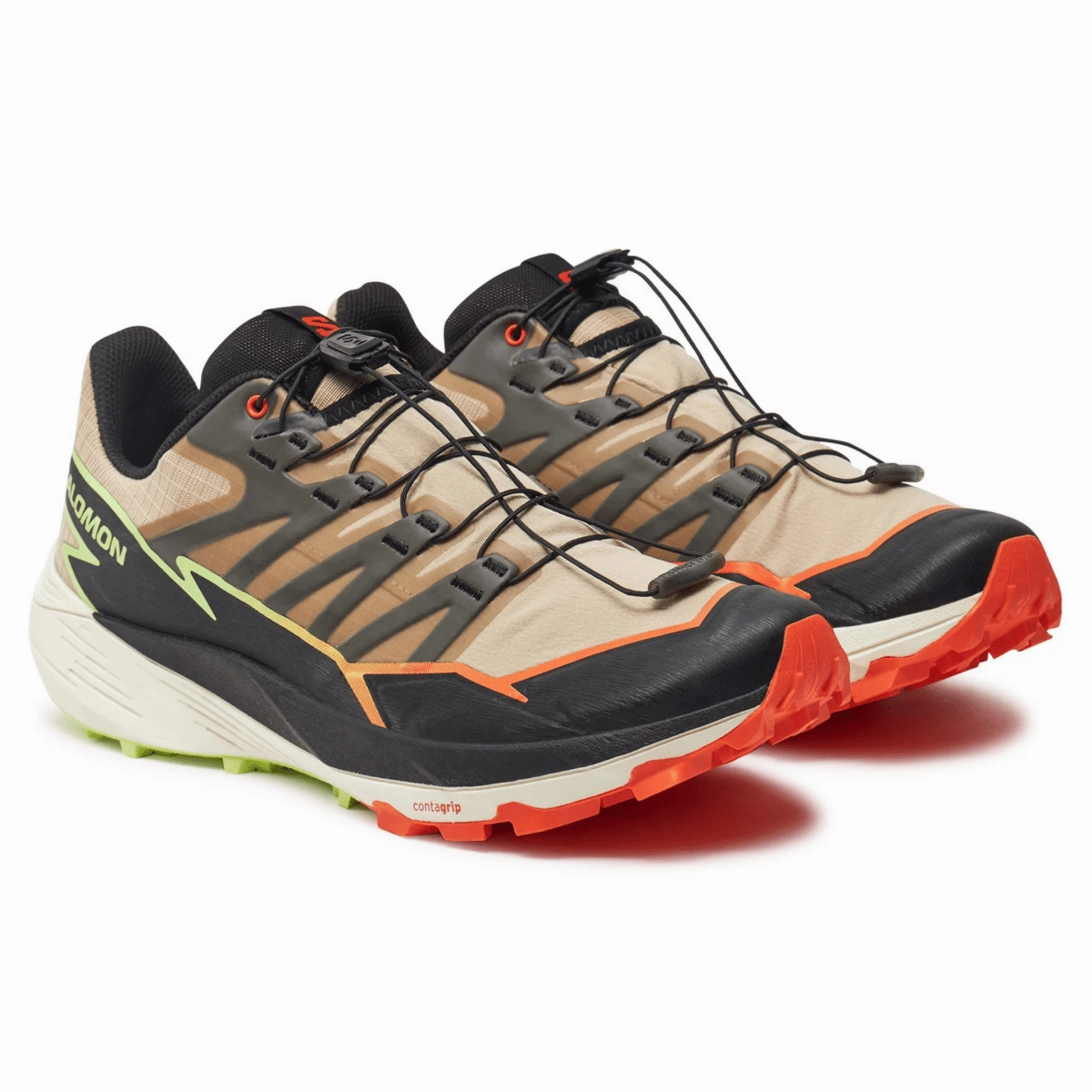 Salomon Men's Thundercross Safari/Red Orange/Sharp Green Ultra Cushioned Collar
