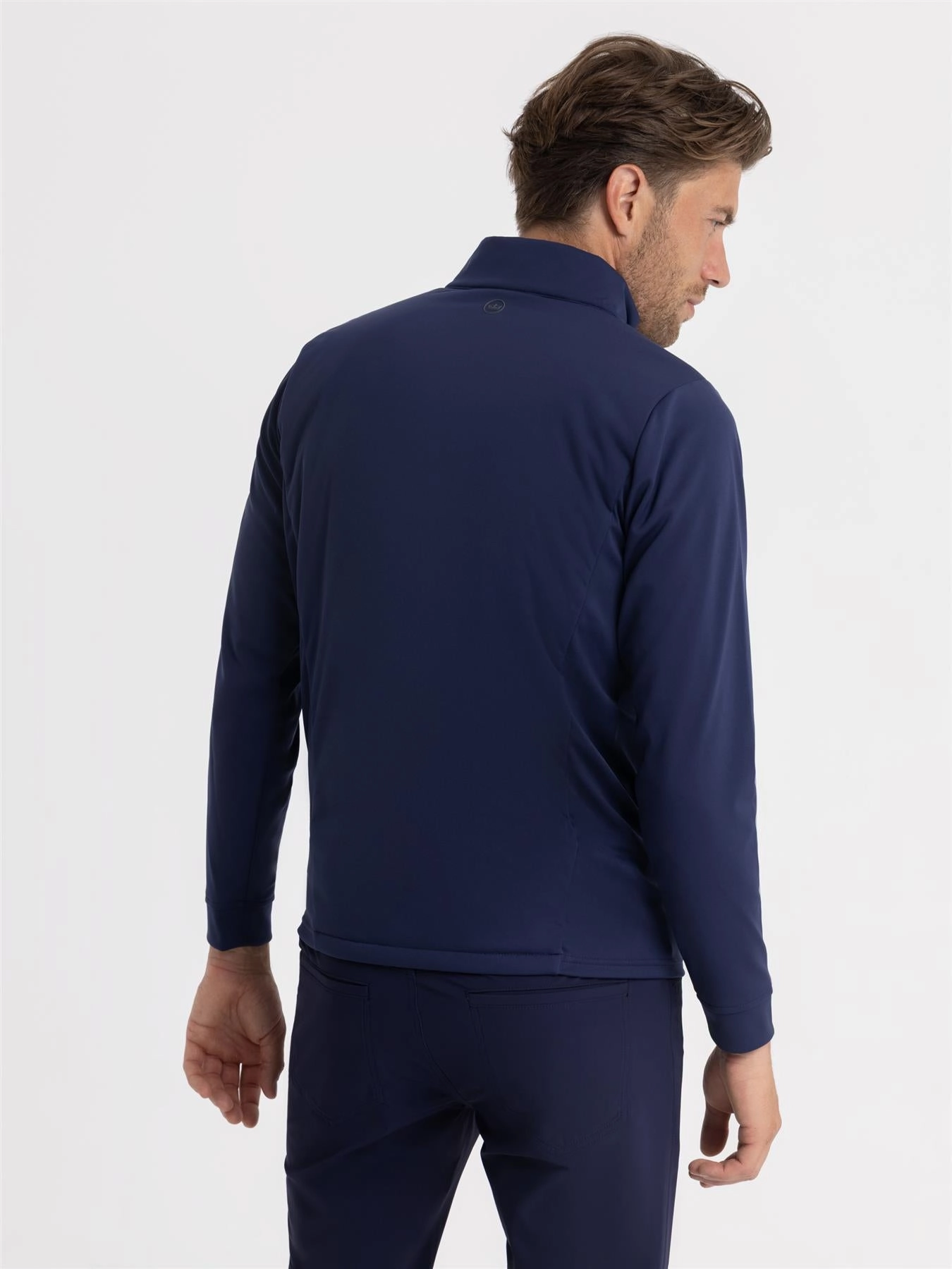 Odor Resistant Fabric Merge Hybrid Jacket Navy