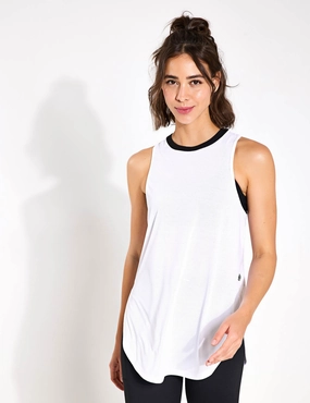 Zela Tank Top - White Performance Fabric