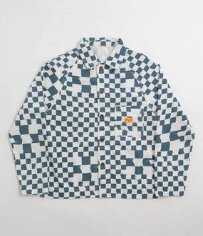 concert - goers Service Works Drill Printed FOH Jacket - Teal Checker