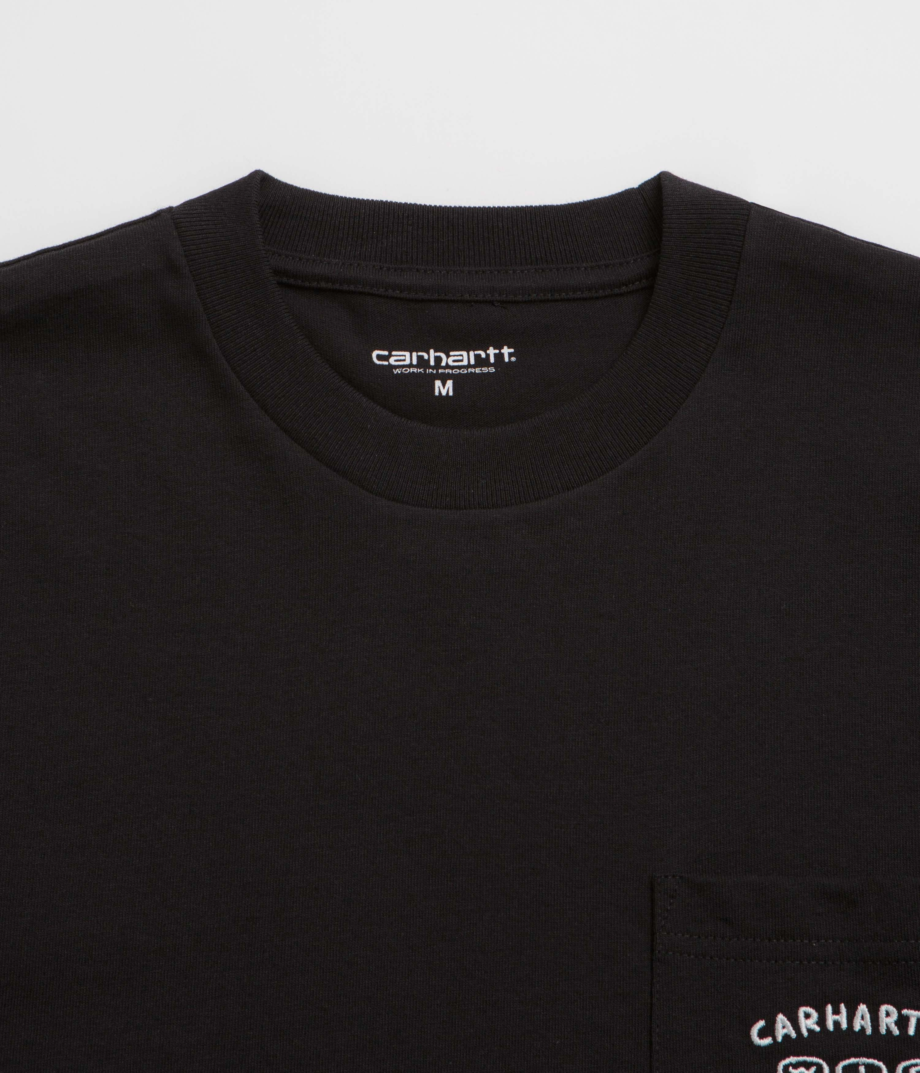Carhartt Fragments Pocket T-Shirt - Black / White nighttime venue Country look