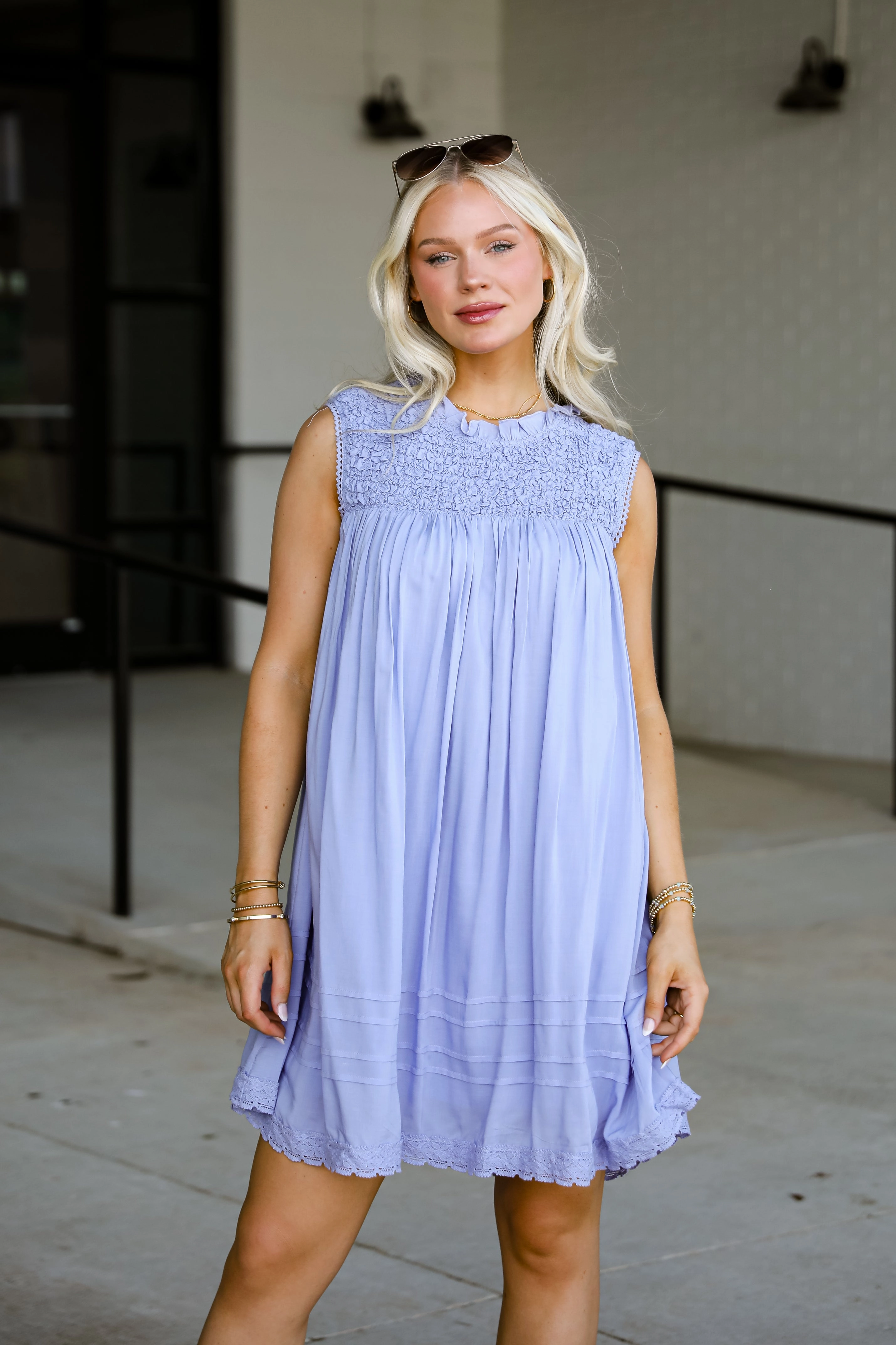 FINAL SALE - Something Sweet Lavender Mini Dress Dew Glow