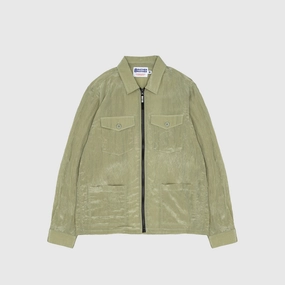 Layered Design Mix-And-Match METALLIC NYLON 4 POCKET ZIP SHIRT