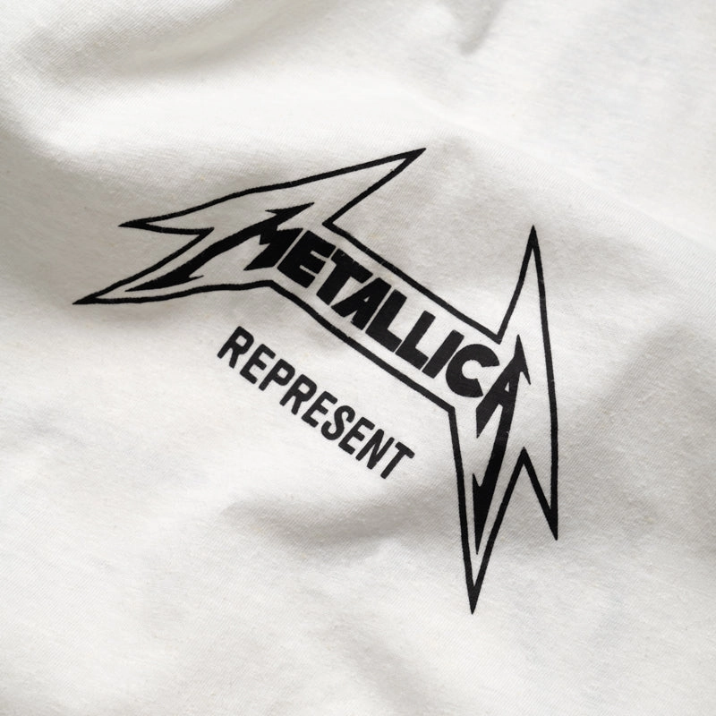 Metallica x Represent Local Crew L/S Tee - Flat White uniqueness