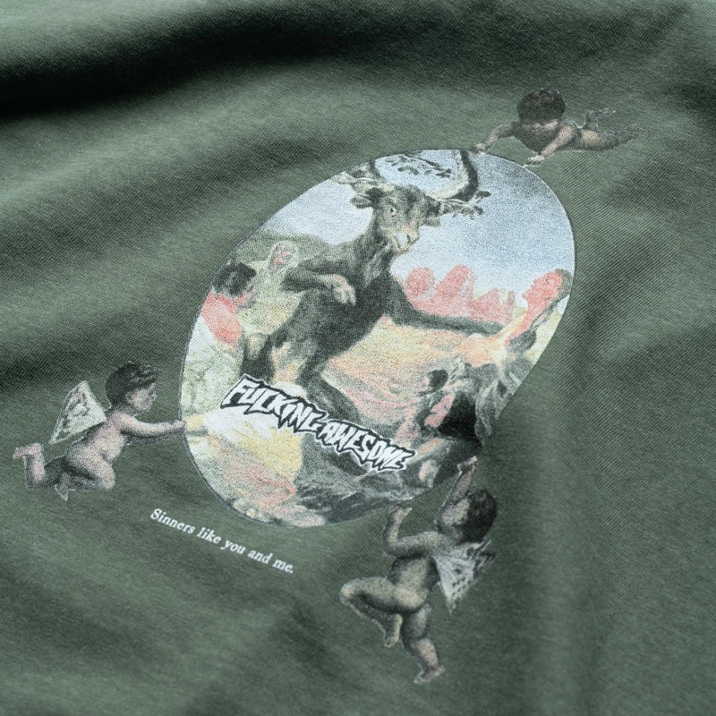 rural climate Fucking Awesome Sinners Like You and Me Tee - Moss