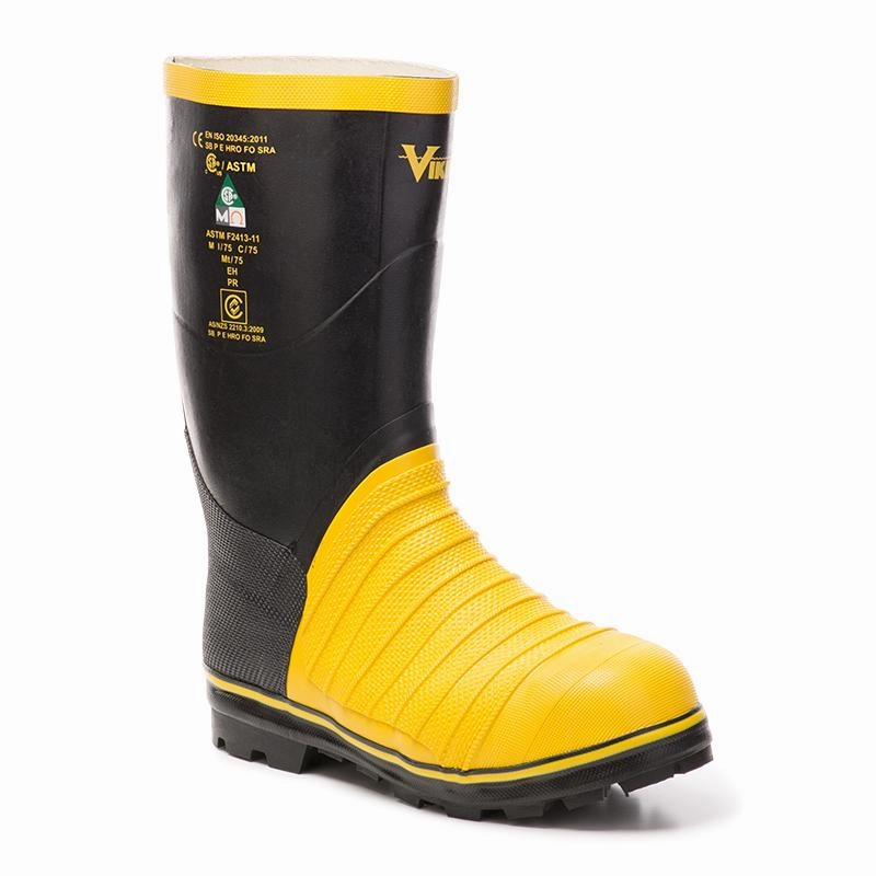 Suede Feel Miner Men's 15" steel toe waterproof rubber work boots VW49