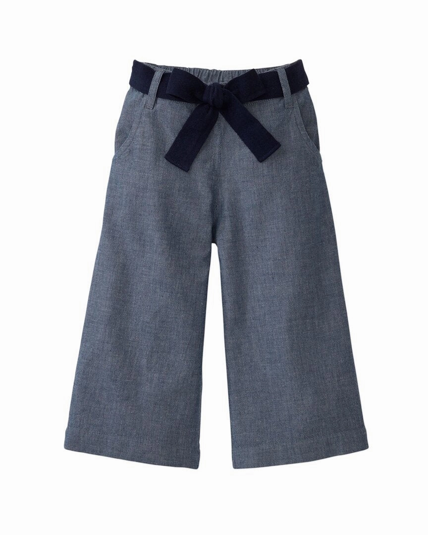 Hope & Henry Wide Leg Crop Bow Pant Comfort Control