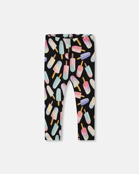 Printed Capri Leggings Ice Lollipops Layer Comfort Moisture Wicking Technology