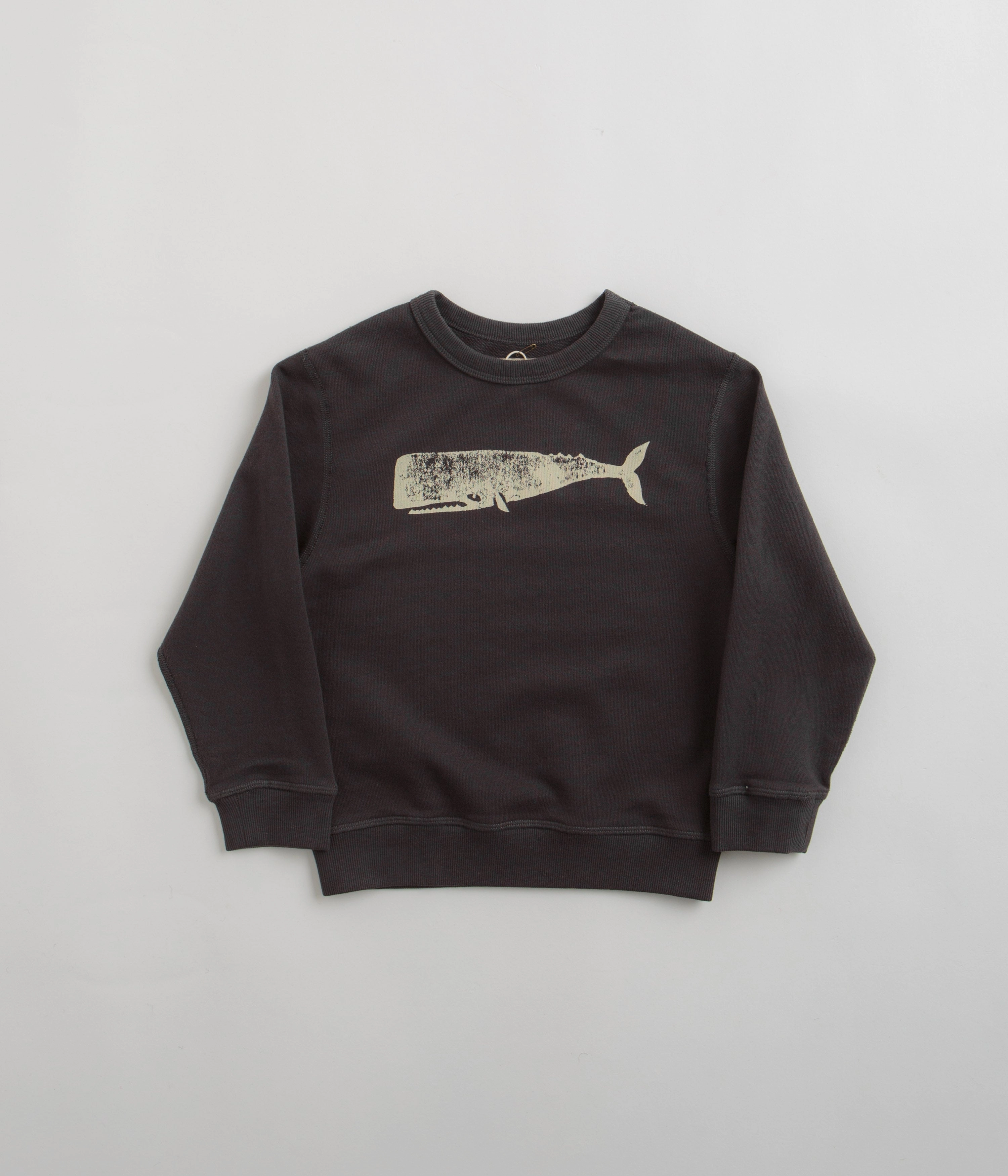Mollusk Kids Whale Crewneck Sweatshirt - Faded Navy comfort test