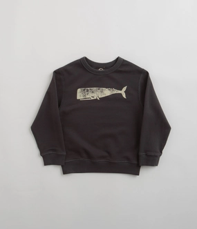 Mollusk Kids Whale Crewneck Sweatshirt - Faded Navy comfort test