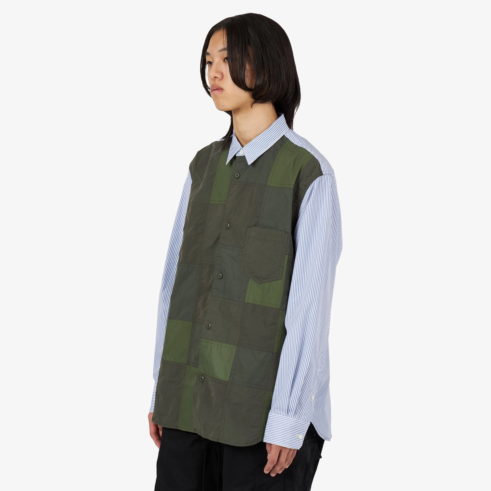 COMME des GAR?ONS HOMME Multi Fabric Shirt / Mix Subtle Print