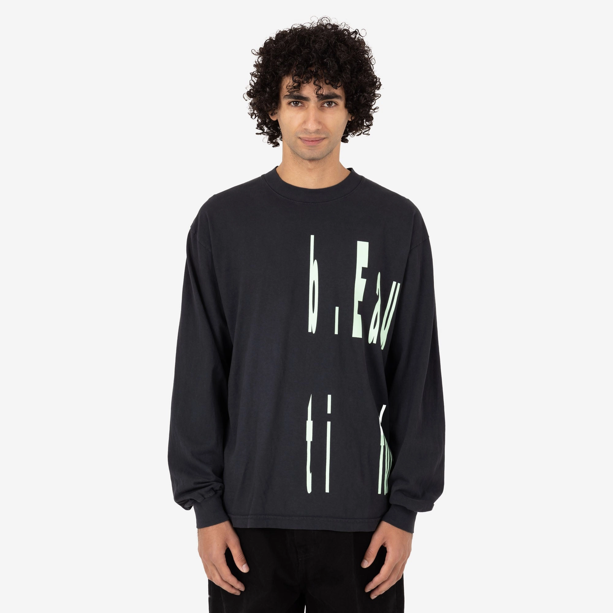 two-piece rural climate b.Eautiful Left Logo Long Sleeve Shirt / Black