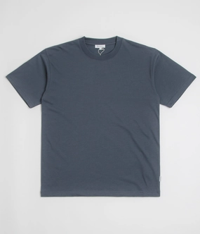 Norse Projects Standard Heavy Loose T-Shirt - Orion Blue Embroidered Details
