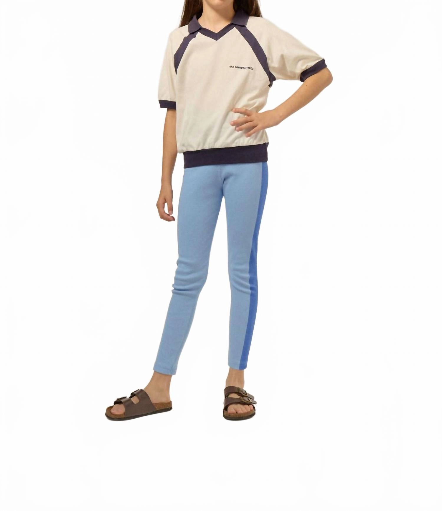 Kids Leggings In Blue Seamless Design