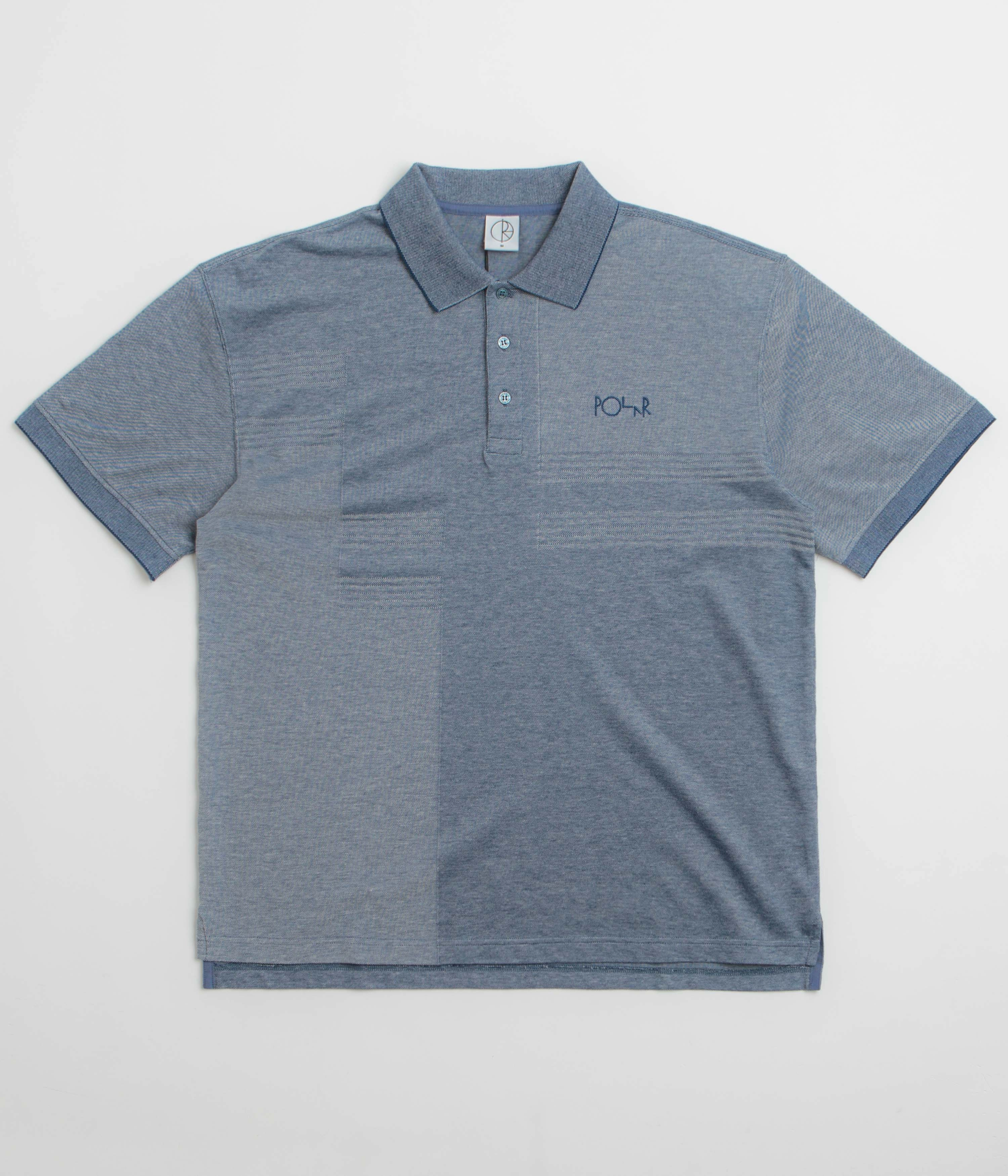 Fashion Statement Holiday Style Polar Pique Surf Polo Shirt - Heather Blue
