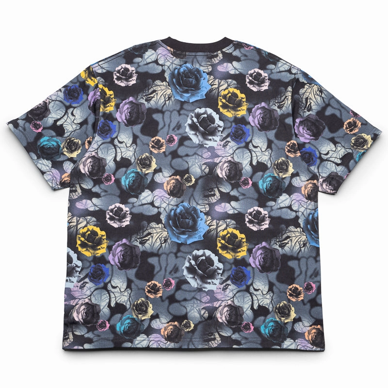 neon hem Beach Vacation A Bathing Ape Floral Camo Logo Tee - Black