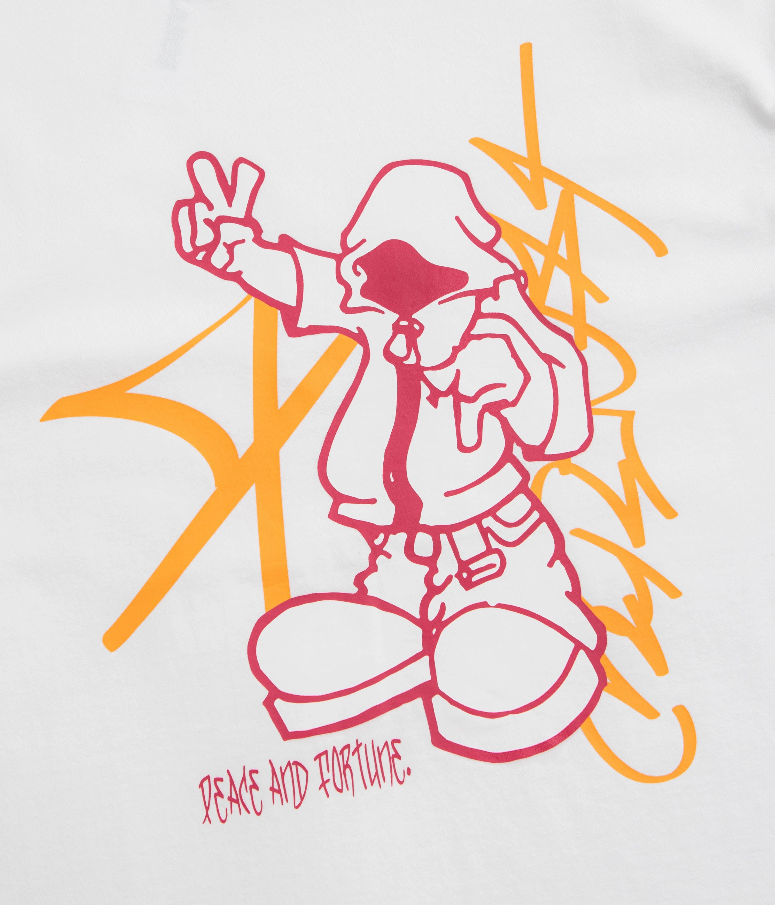XLarge Peace And Fortune T-Shirt - Pigment Dyed White shooting event Prom look