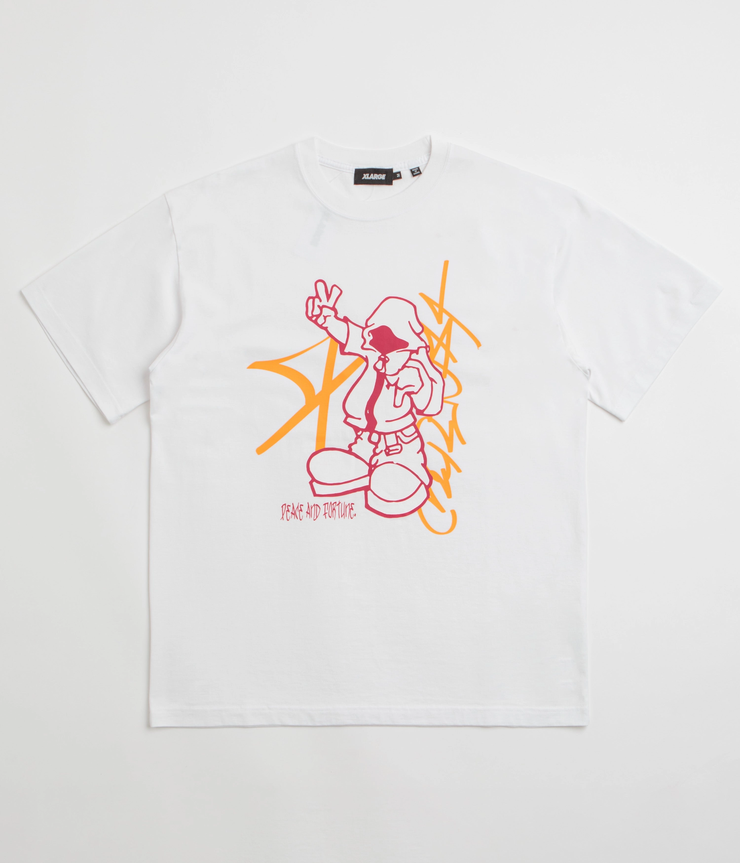 kids XLarge Peace And Fortune T-Shirt - Pigment Dyed White
