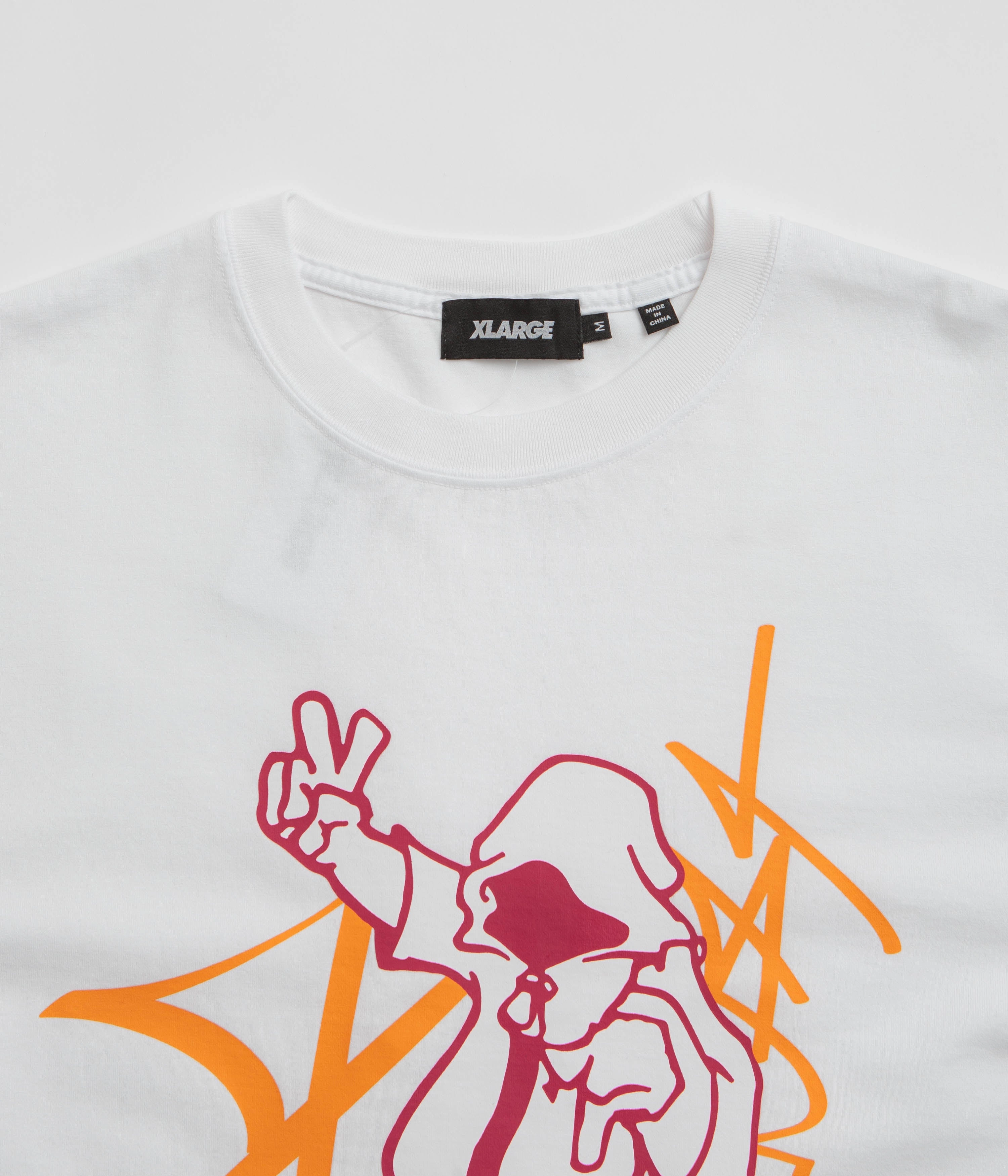 daily life snowboarding venue XLarge Peace And Fortune T-Shirt - Pigment Dyed White