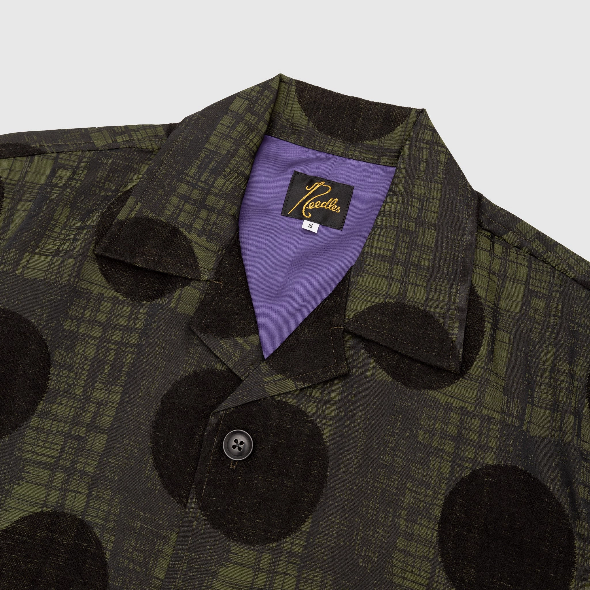 Plus size option PLAID & POLKDOT JAQUARD CABANA SHIRT