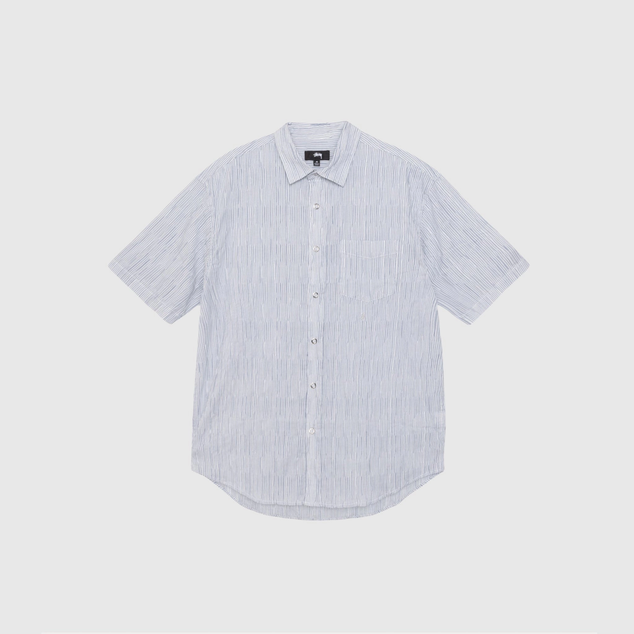 WAVY STRIPED SHIRT Smooth Zipper Design