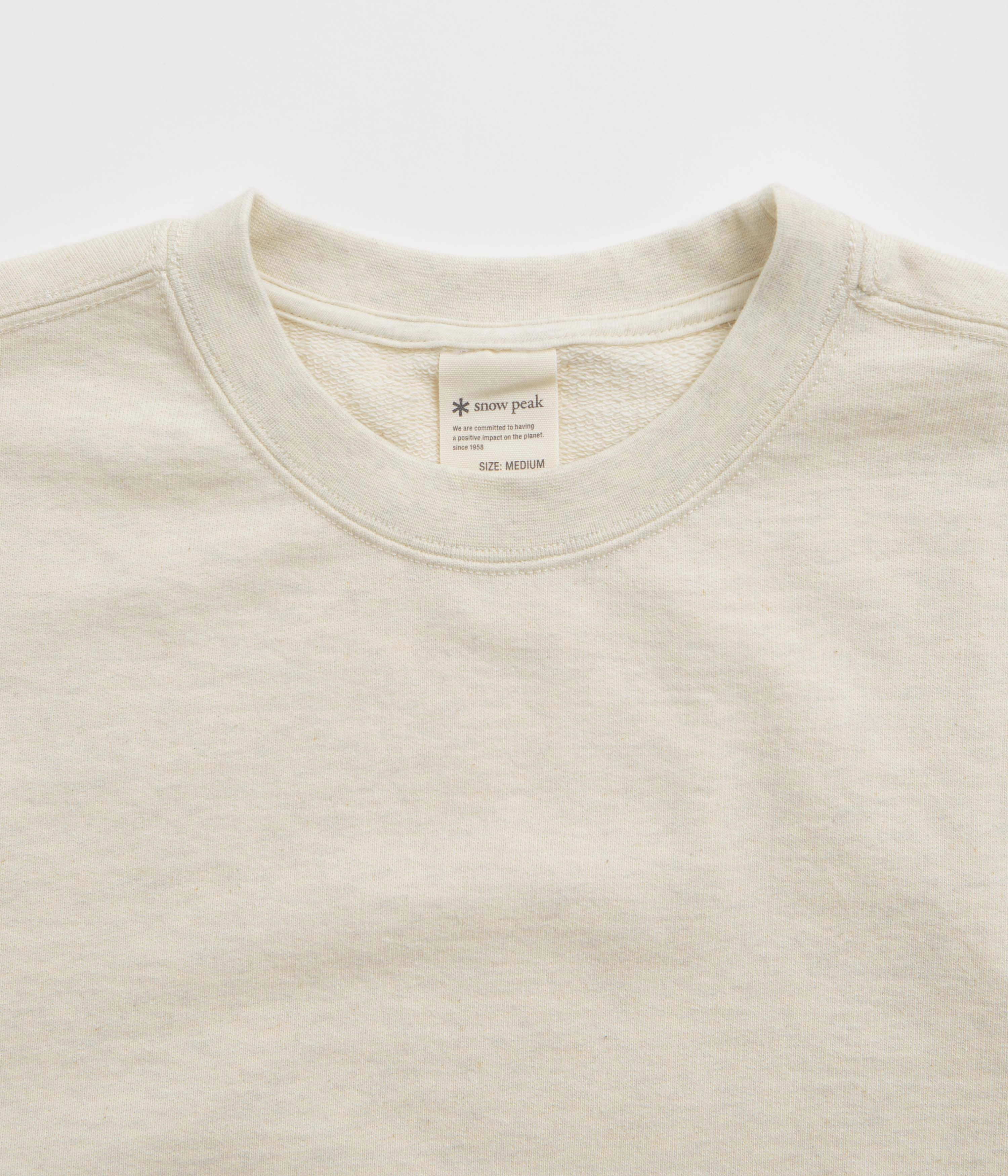 Snow Peak Recycled Cotton Crewneck Sweatshirt - Oatmeal product duck cloth ruggedness Layer Minimal