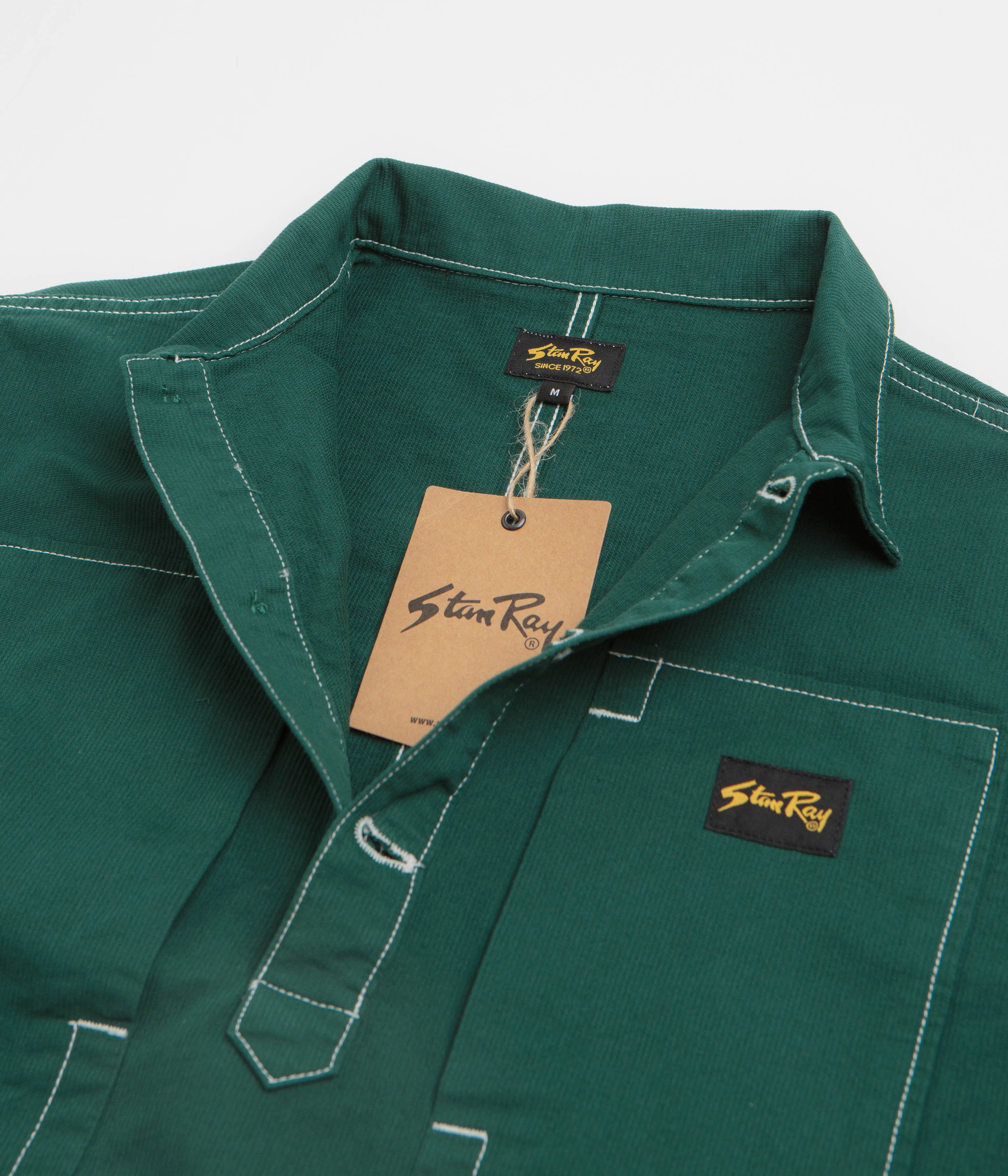 Stan Ray Painters Pop Over Shirt - Botanical Green Bedford Subtle patterns All-Occasion Wear