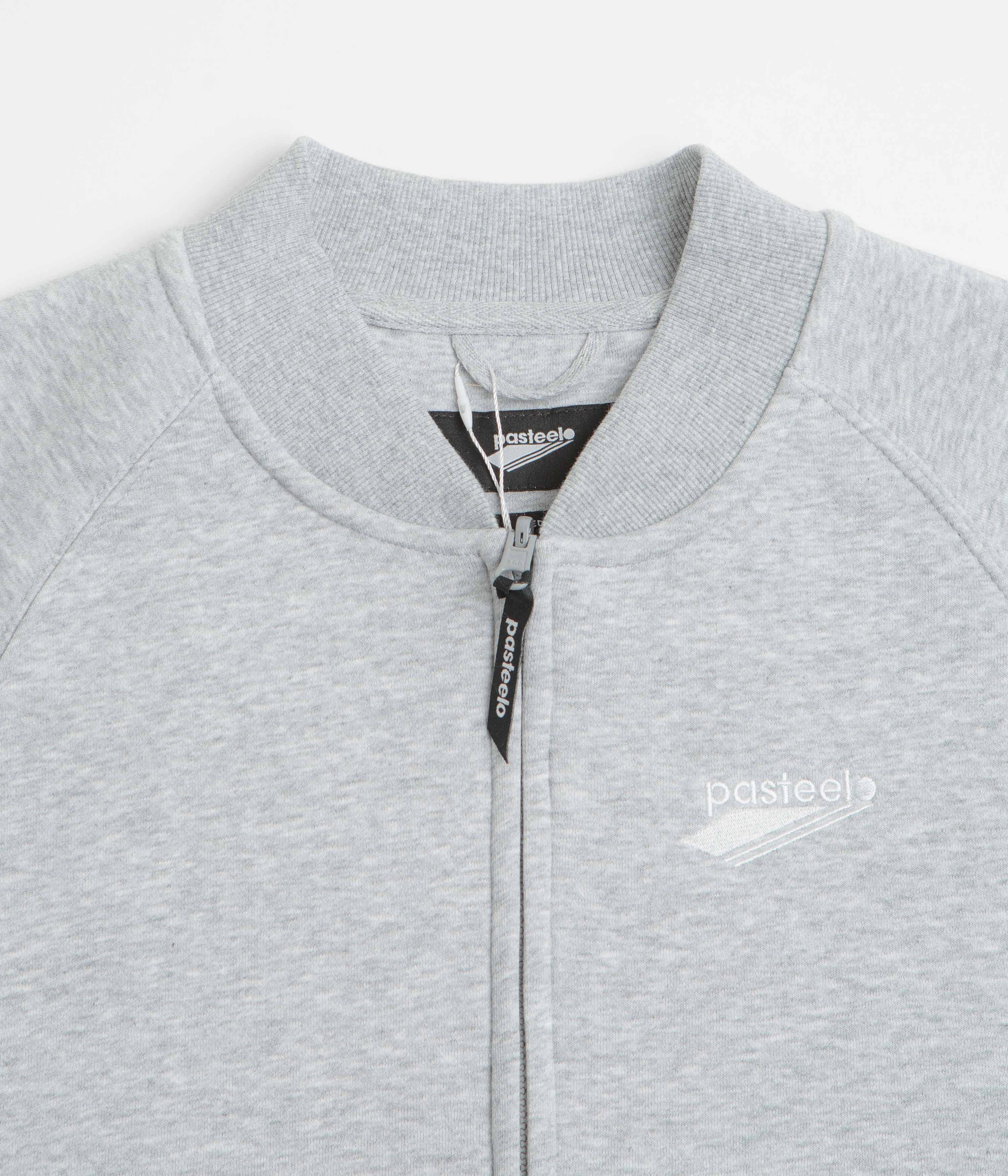 Pasteelo Zip Up Trainer Sweatshirt - Heather Grey Cold Protection Sporty Wearable