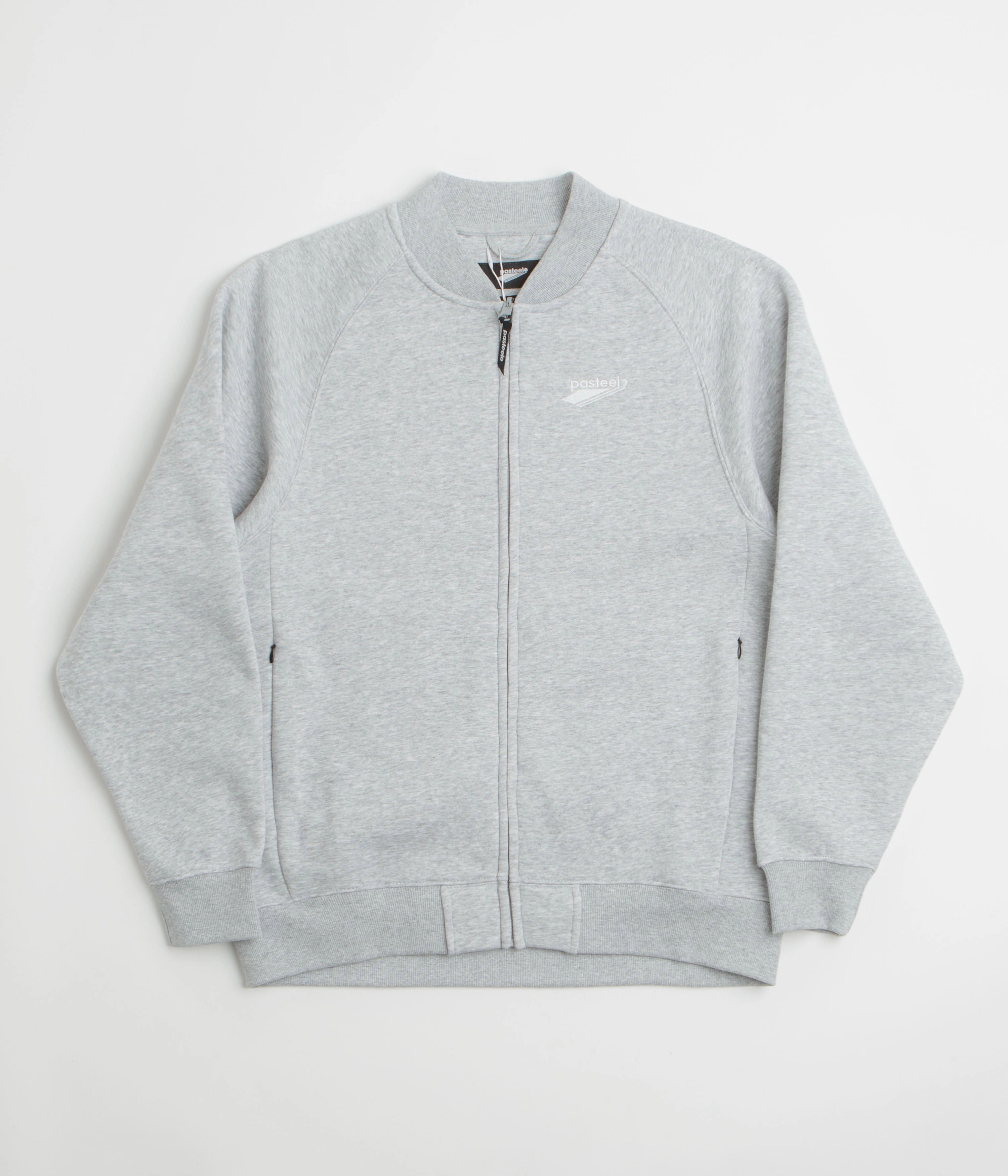 Pasteelo Zip Up Trainer Sweatshirt - Heather Grey product tie dye uniqueness