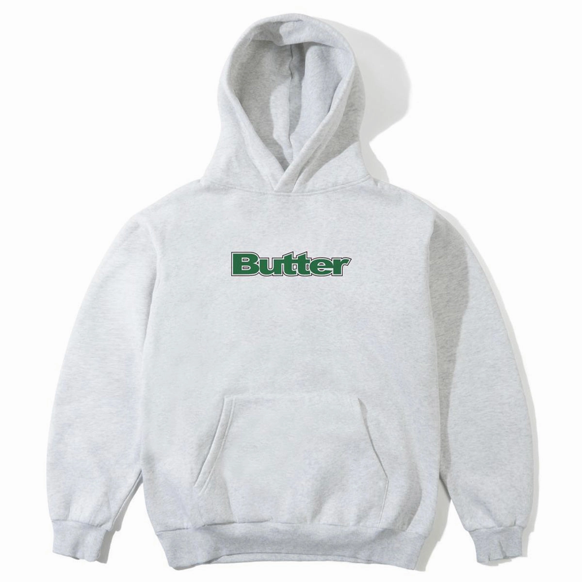 Butter Goods - Outline Logo Hoodie Ash Organic Cotton hiking clothes