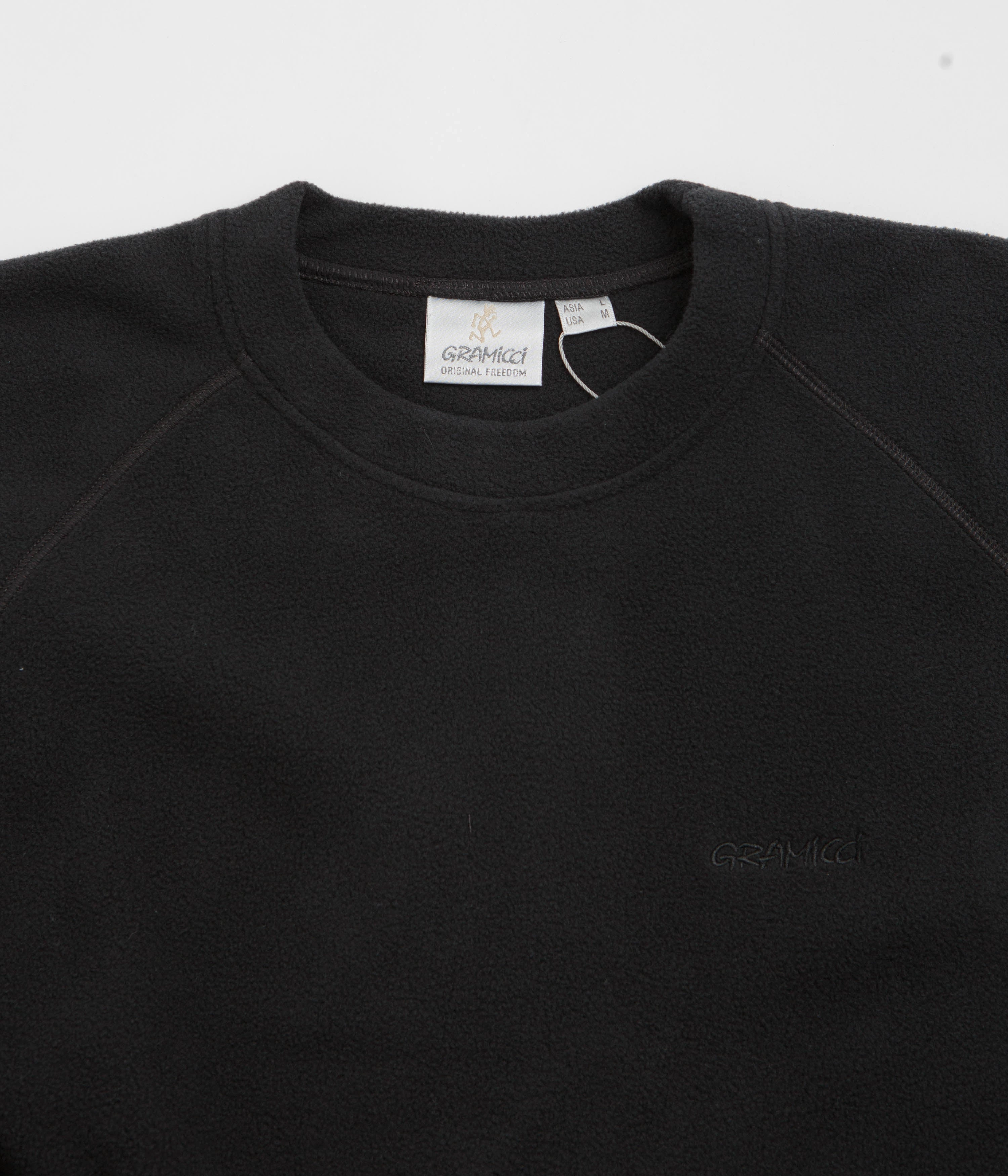 Gramicci Thermal Fleece Crewneck Sweatshirt - Black Kangaroo Pocket