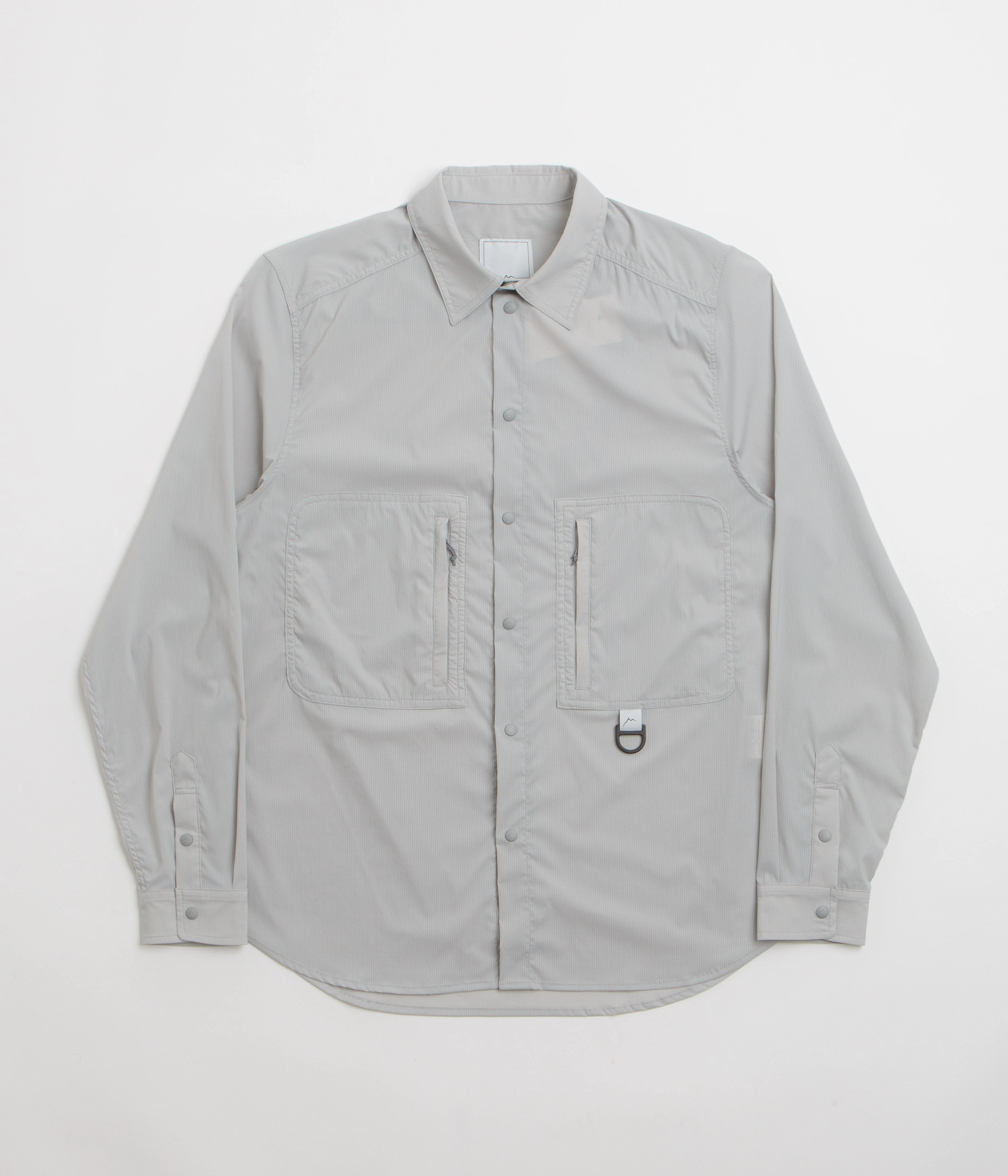 Non Irritating Tags Neutral Tones Cayl Stretch Nylon Hiker Shirt - Light Grey