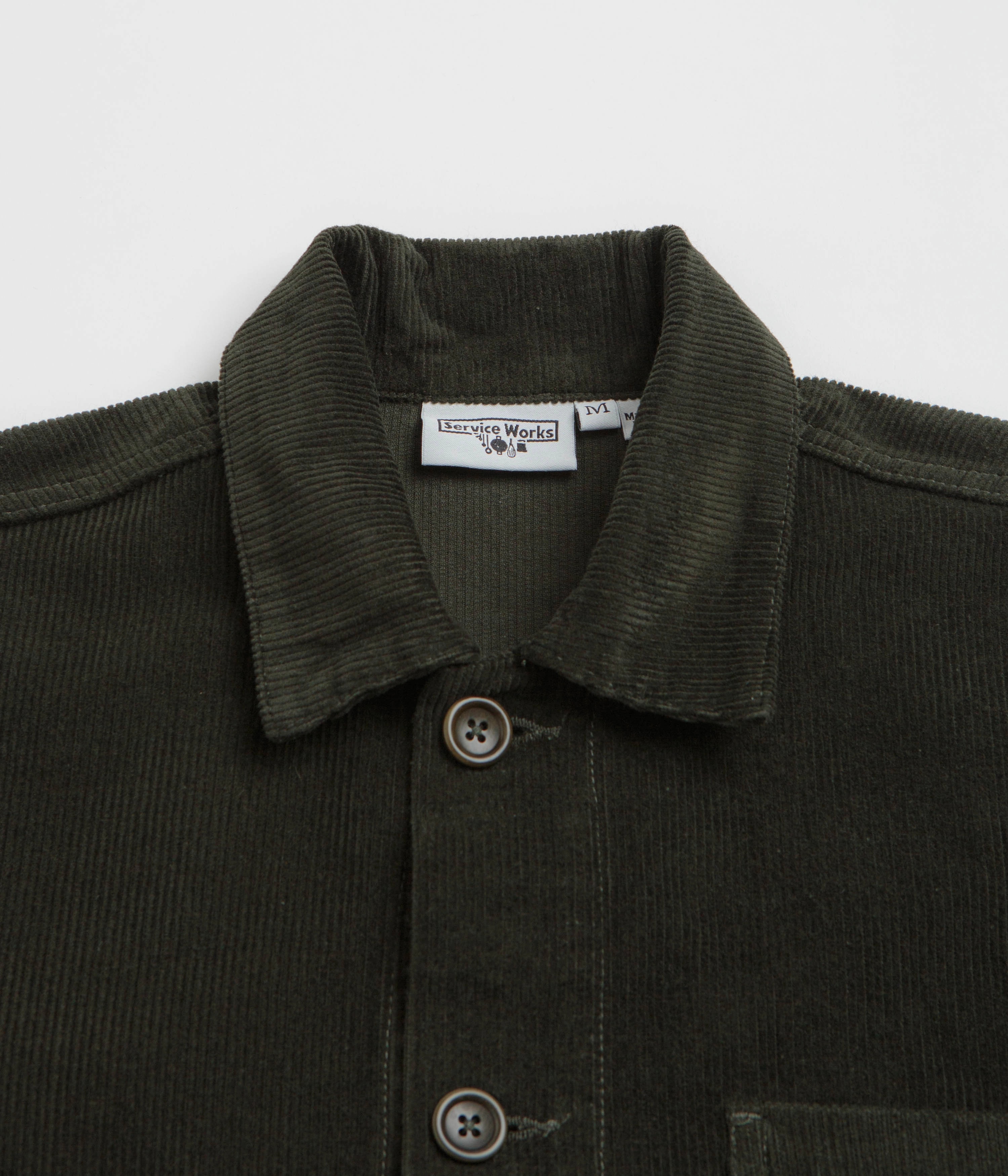 Service Works Corduroy Chore Shirt - Coppice Smooth zipper closure Stretchy Cloth