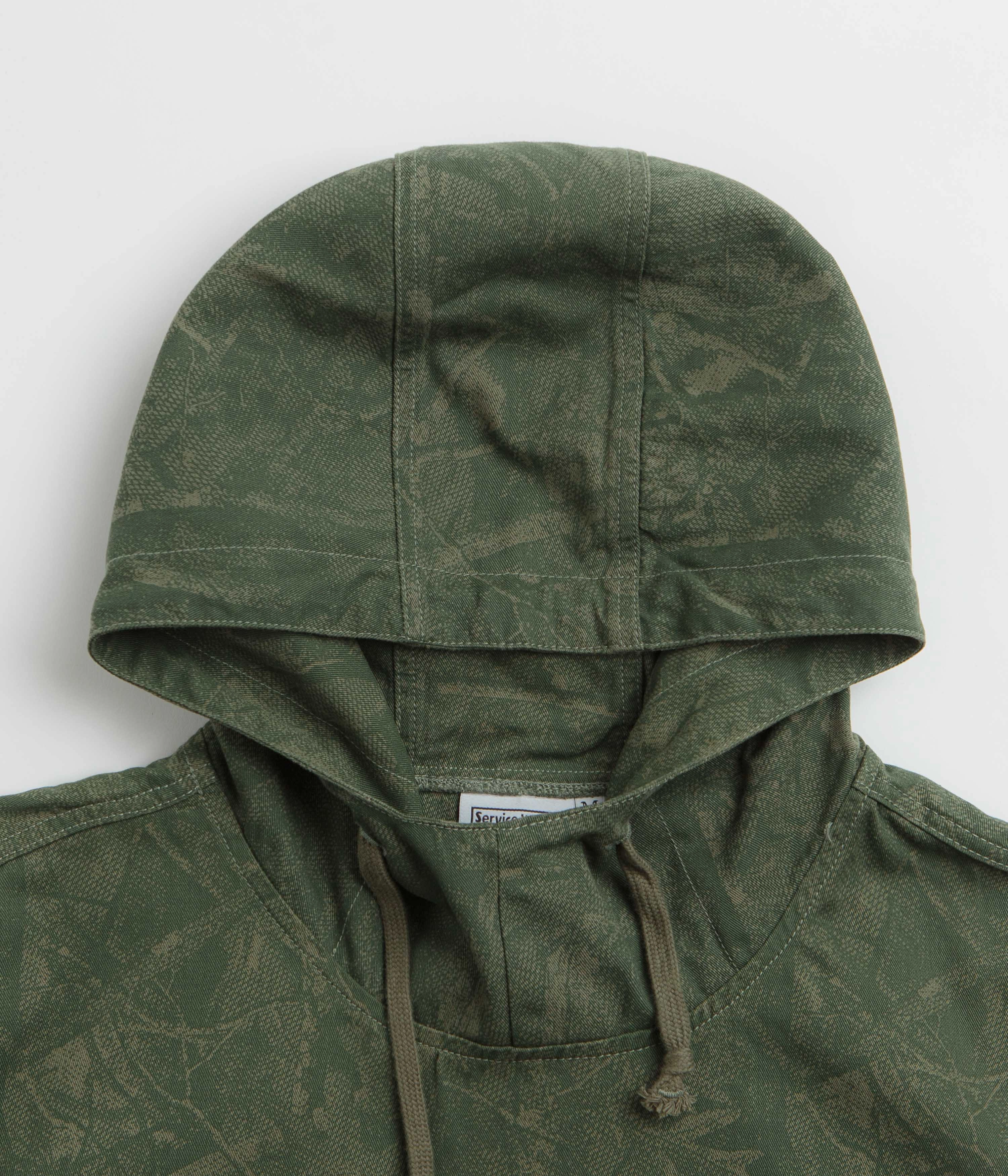 Service Works Xerox Camo Market Smock Jacket - Olive Change Hexagonal Quilted Pattern