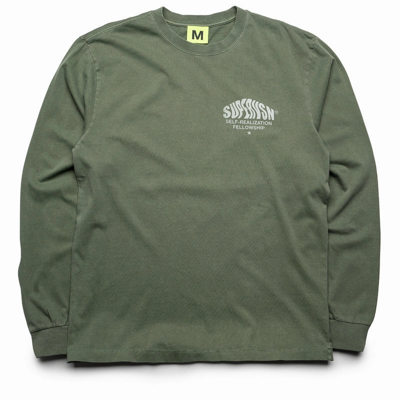 family venue event Printed motif Supervsn Self Realization L/S Tee - Moss
