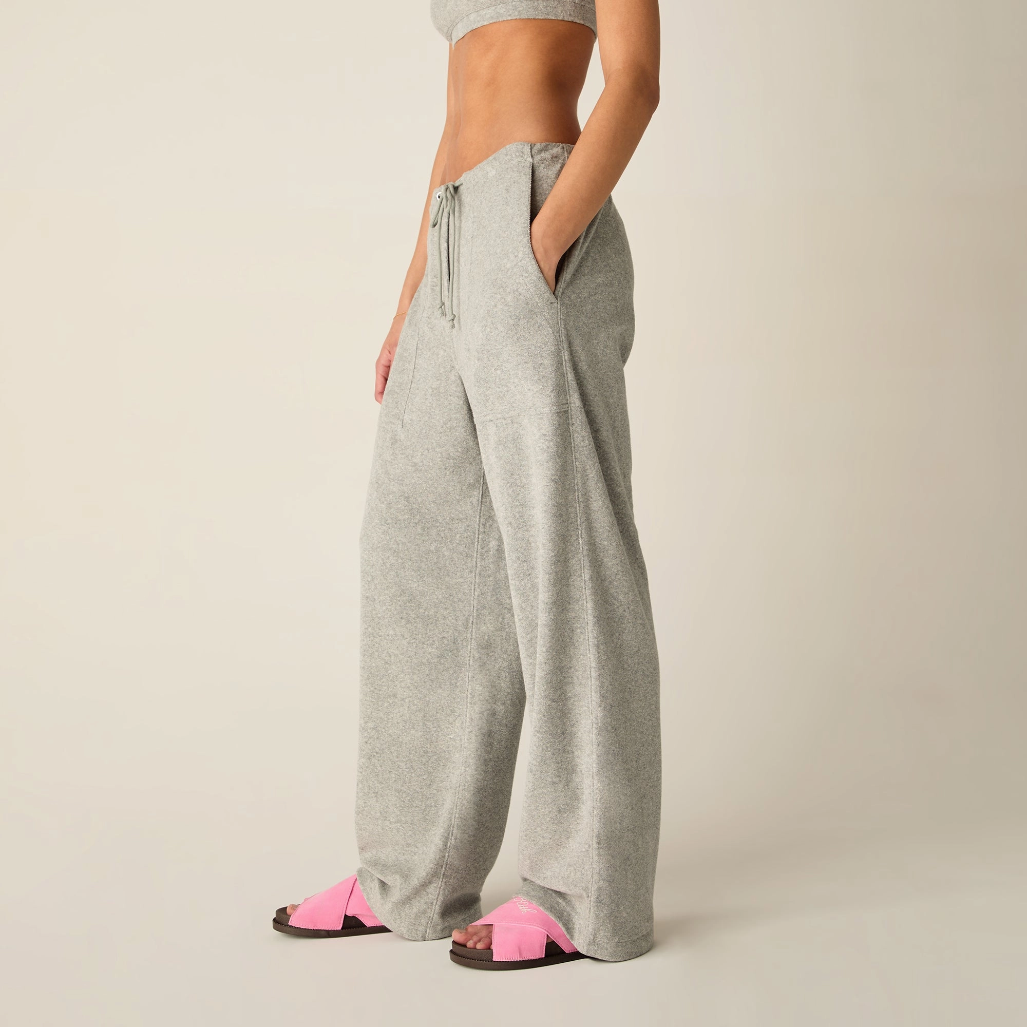 Anti Static Fabric Heat Dissipating Kith Women Doyers III Towel Terry Pant - Medium Heather Grey