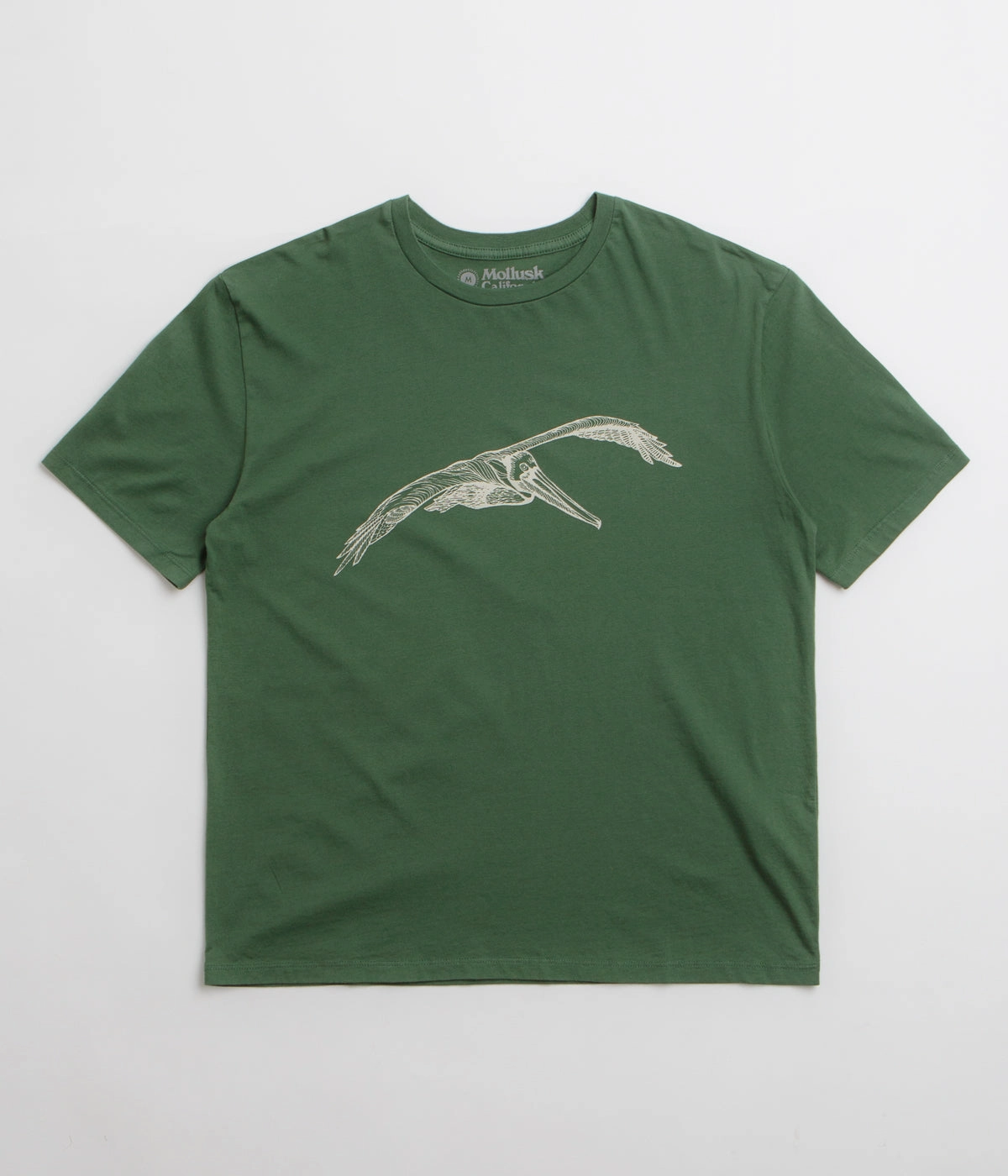 rolled sleeves Thermal Insulation Mollusk Pelican T-Shirt - Rover Green