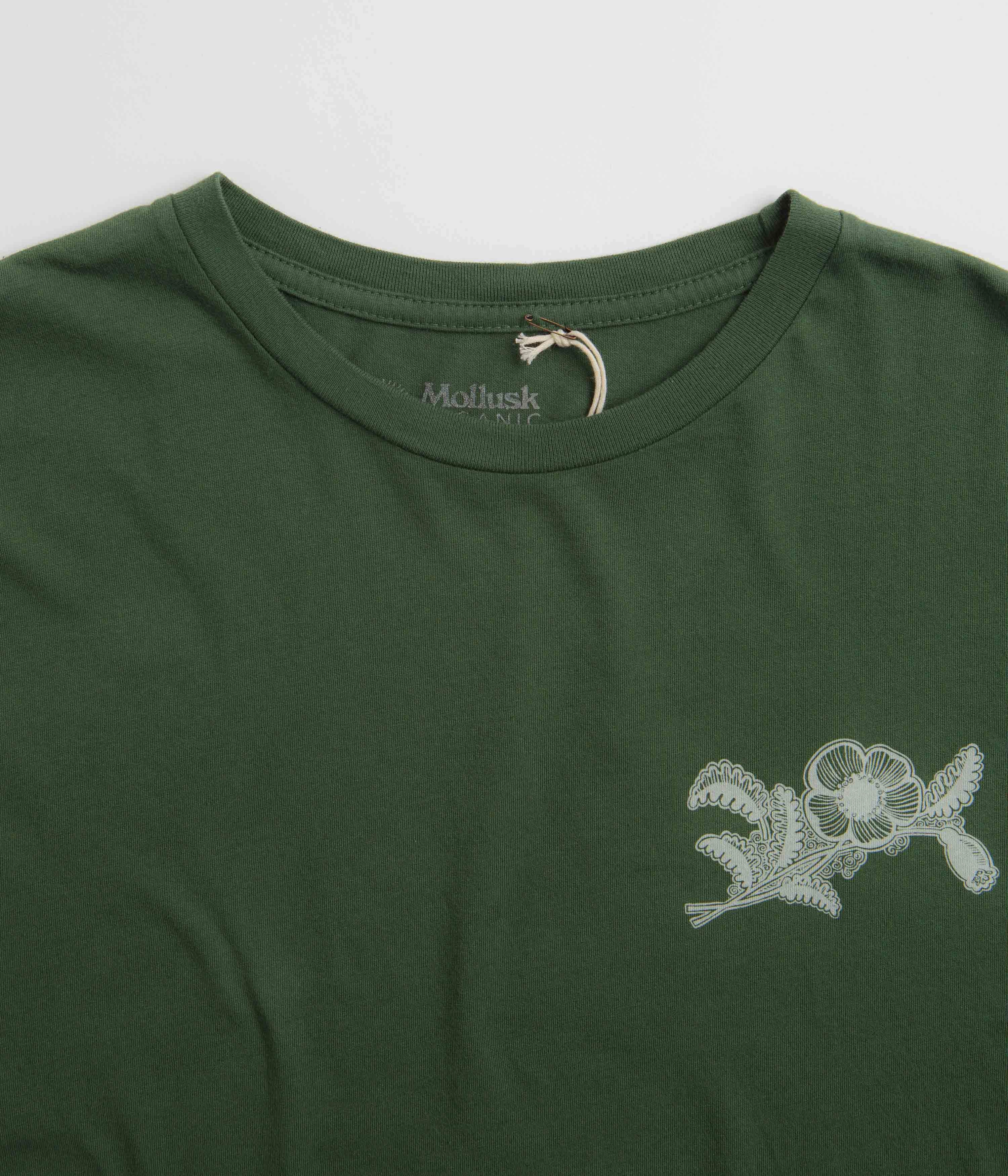 Size small peak season Mollusk Poppies T-Shirt - Schoolhouse Green