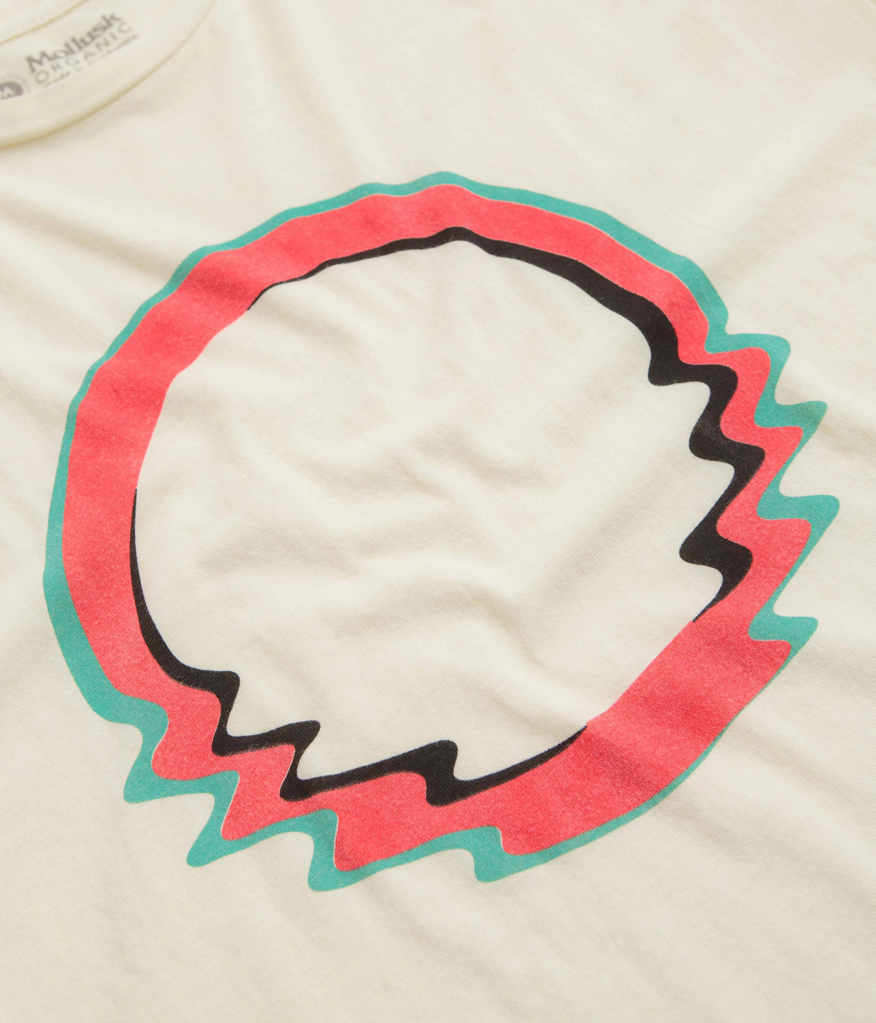 Mollusk Ripple T-Shirt - Super Natural rolled sleeves billiards venue