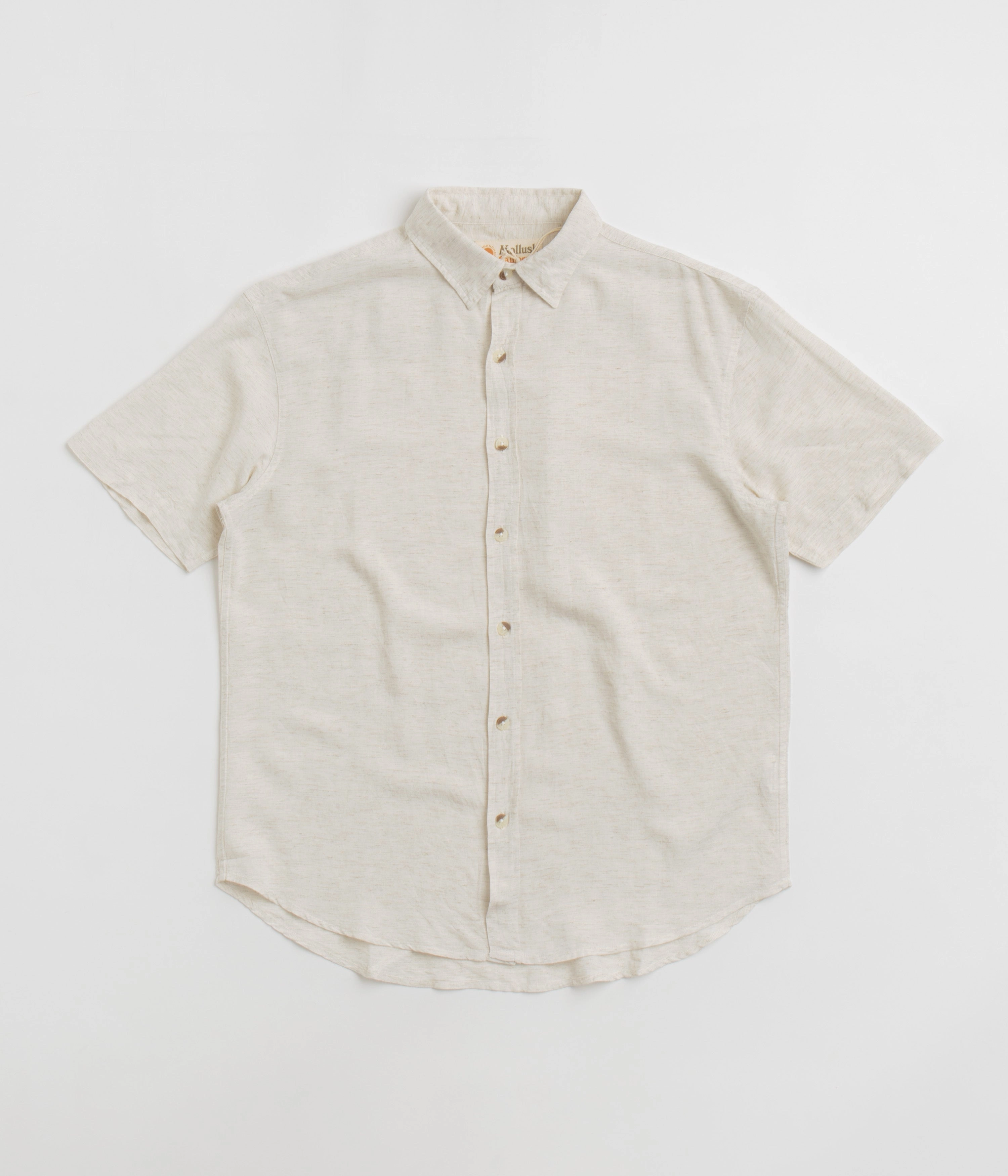 Metallic Finish Relaxed Design Mollusk Summer Shirt - Natural Chambray