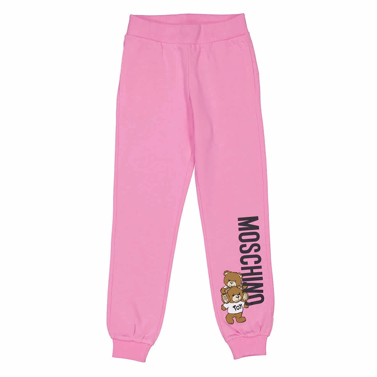 Moschino Girls Logo-Print Cotton Track Pants No Gap Waistband