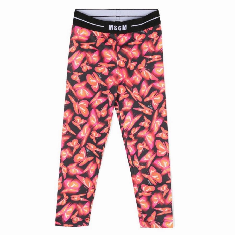 Slim Fit Wear MSGM Kids Butterfly Print Leggings